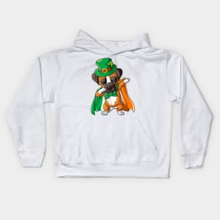 Dabbing Boxer St Patricks Day Boys Leprechaun Irish Kids Hoodie